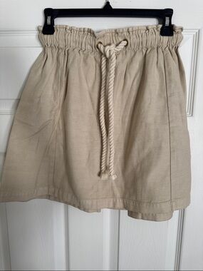 J. Crew Khaki Paperbag Waist Rope-Tie Mini Skirt size XS
